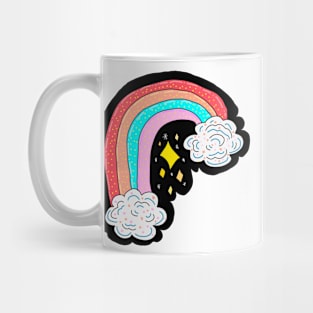 rainbow and stars by lisa casineau Mug